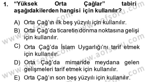 Siyasi Tarih 1 Dersi Ara Sınavı Deneme Sınav Soruları 1. Soru