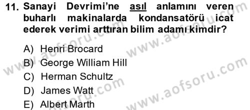 Siyasi Tarih 1 Dersi 2014 - 2015 Yılı (Final) Dönem Sonu Sınav Soruları 11. Soru