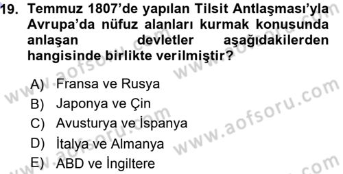Siyasi Tarih 1 Dersi 2015 - 2016 Yılı (Vize) Ara Sınav Soruları 19. Soru