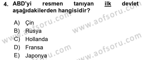 Siyasi Tarih 1 Dersi 2015 - 2016 Yılı Tek Ders Sınav Soruları 4. Soru