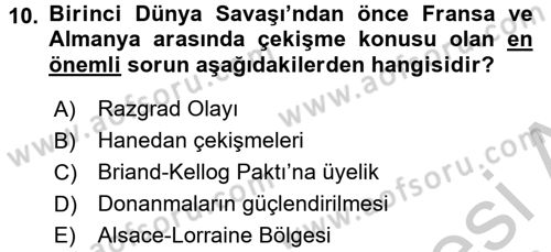 Siyasi Tarih 1 Dersi 2016 - 2017 Yılı 3 Ders Sınav Soruları 10. Soru