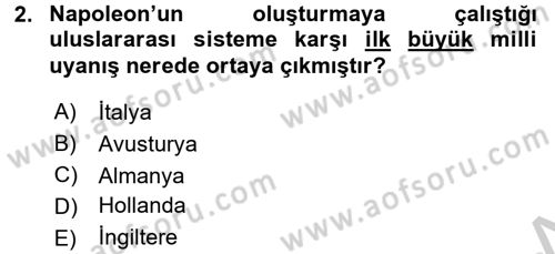 Siyasi Tarih 1 Dersi 2016 - 2017 Yılı 3 Ders Sınav Soruları 2. Soru