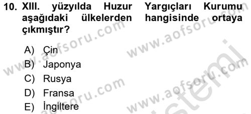 Siyasi Tarih 1 Dersi 2016 - 2017 Yılı (Vize) Ara Sınav Soruları 10. Soru