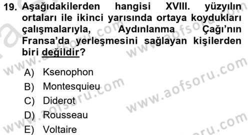 Siyasi Tarih 1 Dersi Ara Sınavı Deneme Sınav Soruları 19. Soru