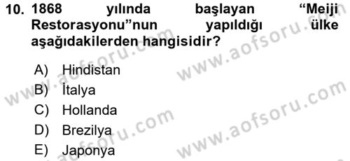 Siyasi Tarih 1 Dersi 2017 - 2018 Yılı 3 Ders Sınav Soruları 10. Soru