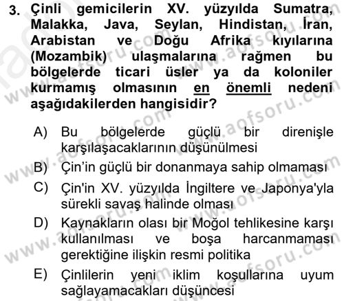 Siyasi Tarih 1 Dersi 2017 - 2018 Yılı 3 Ders Sınav Soruları 3. Soru