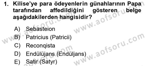Siyasi Tarih 1 Dersi Ara Sınavı Deneme Sınav Soruları 1. Soru
