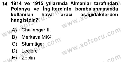 Siyasi Tarih 1 Dersi 2018 - 2019 Yılı 3 Ders Sınav Soruları 14. Soru