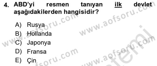 Siyasi Tarih 1 Dersi 2018 - 2019 Yılı 3 Ders Sınav Soruları 4. Soru