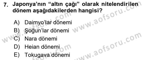 Siyasi Tarih 1 Dersi 2018 - 2019 Yılı (Vize) Ara Sınav Soruları 7. Soru