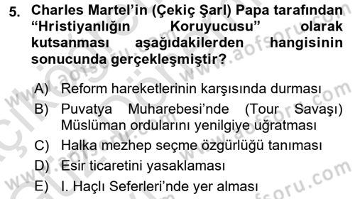 Siyasi Tarih 1 Dersi Ara Sınavı Deneme Sınav Soruları 5. Soru