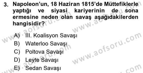 Siyasi Tarih 1 Dersi 2022 - 2023 Yılı (Final) Dönem Sonu Sınav Soruları 3. Soru