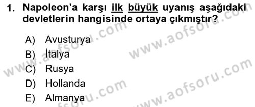 Siyasi Tarih 1 Dersi 2022 - 2023 Yılı Yaz Okulu Sınav Soruları 1. Soru