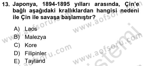 Siyasi Tarih 1 Dersi 2022 - 2023 Yılı Yaz Okulu Sınav Soruları 13. Soru