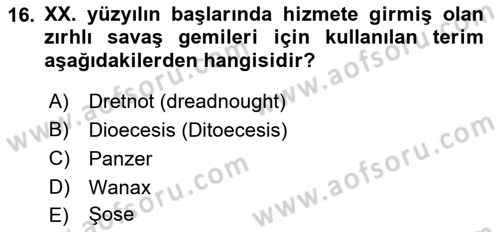 Siyasi Tarih 1 Dersi 2022 - 2023 Yılı Yaz Okulu Sınav Soruları 16. Soru