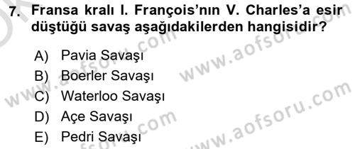 Siyasi Tarih 1 Dersi 2022 - 2023 Yılı Yaz Okulu Sınav Soruları 7. Soru