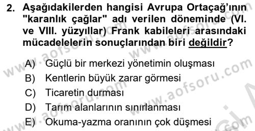 Siyasi Tarih 1 Dersi 2024 - 2025 Yılı (Vize) Ara Sınav Soruları 2. Soru
