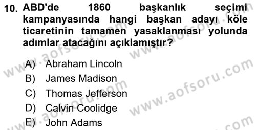 Siyasi Tarih 1 Dersi 2024 - 2025 Yılı (Final) Dönem Sonu Sınav Soruları 10. Soru