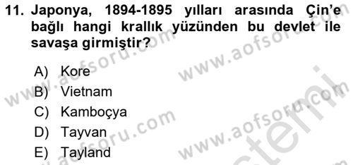 Siyasi Tarih 1 Dersi 2024 - 2025 Yılı (Final) Dönem Sonu Sınav Soruları 11. Soru