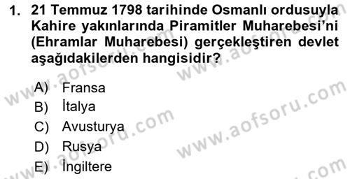 Siyasi Tarih 1 Dersi 2024 - 2025 Yılı Yaz Okulu Sınav Soruları 1. Soru