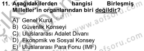 Siyasi Tarih 2 Dersi 2012 - 2013 Yılı (Vize) Ara Sınav Soruları 11. Soru