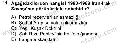 Siyasi Tarih 2 Dersi 2012 - 2013 Yılı (Final) Dönem Sonu Sınav Soruları 11. Soru