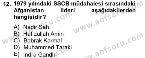 Siyasi Tarih 2 Dersi 2012 - 2013 Yılı (Final) Dönem Sonu Sınav Soruları 12. Soru