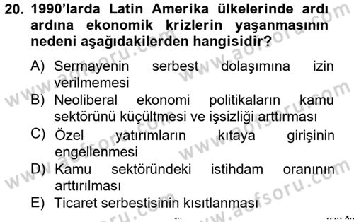 Siyasi Tarih 2 Dersi 2012 - 2013 Yılı (Final) Dönem Sonu Sınav Soruları 20. Soru