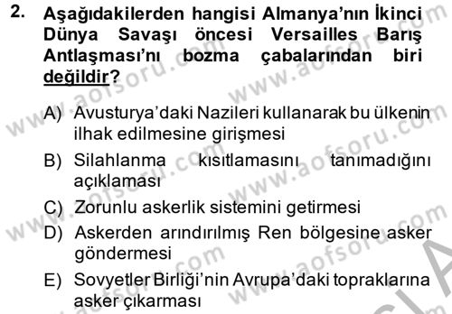 Siyasi Tarih 2 Dersi 2013 - 2014 Yılı (Vize) Ara Sınav Soruları 2. Soru