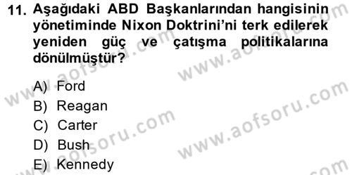 Siyasi Tarih 2 Dersi 2013 - 2014 Yılı (Final) Dönem Sonu Sınav Soruları 11. Soru