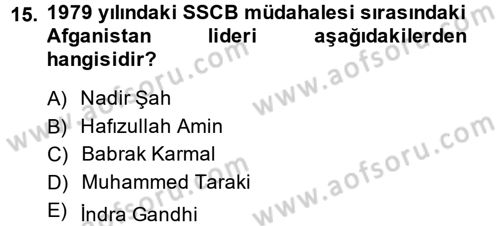 Siyasi Tarih 2 Dersi 2013 - 2014 Yılı (Final) Dönem Sonu Sınav Soruları 15. Soru