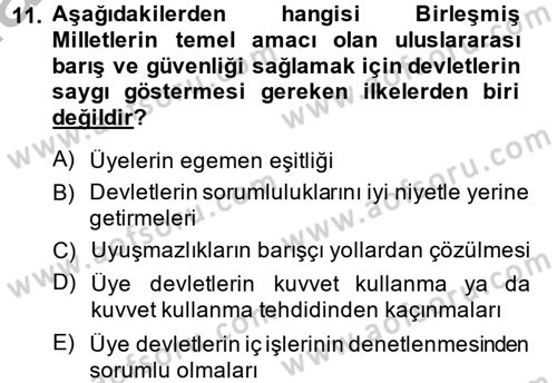 Siyasi Tarih 2 Dersi 2014 - 2015 Yılı (Vize) Ara Sınav Soruları 11. Soru