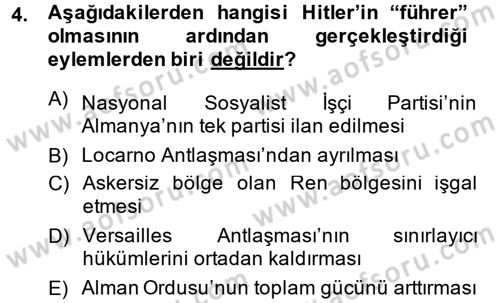 Siyasi Tarih 2 Dersi 2014 - 2015 Yılı (Vize) Ara Sınav Soruları 4. Soru