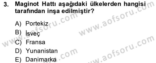 Siyasi Tarih 2 Dersi 2014 - 2015 Yılı (Final) Dönem Sonu Sınav Soruları 3. Soru