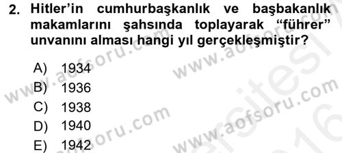 Siyasi Tarih 2 Dersi 2015 - 2016 Yılı (Vize) Ara Sınav Soruları 2. Soru
