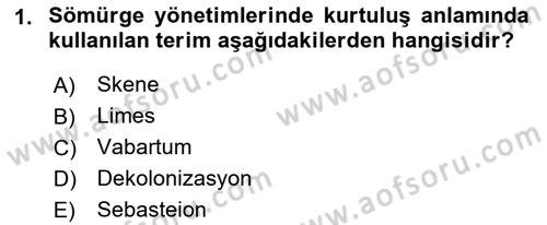 Siyasi Tarih 2 Dersi 2018 - 2019 Yılı (Final) Dönem Sonu Sınavı 1. Soru