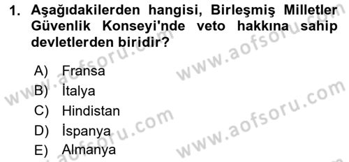 Siyasi Tarih 2 Dersi 2021 - 2022 Yılı (Final) Dönem Sonu Sınav Soruları 1. Soru