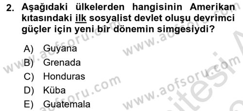 Siyasi Tarih 2 Dersi 2021 - 2022 Yılı (Final) Dönem Sonu Sınav Soruları 2. Soru