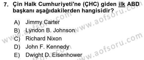 Siyasi Tarih 2 Dersi 2021 - 2022 Yılı (Final) Dönem Sonu Sınav Soruları 7. Soru