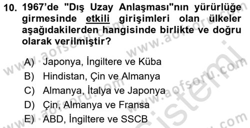 Siyasi Tarih 2 Dersi 2021 - 2022 Yılı Yaz Okulu Sınav Soruları 10. Soru
