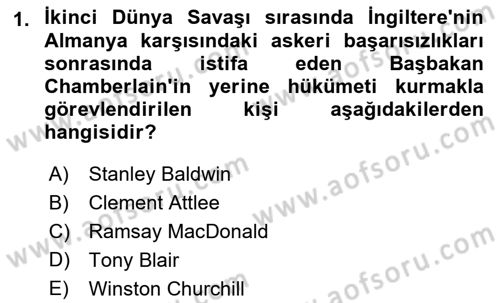 Siyasi Tarih 2 Dersi 2022 - 2023 Yılı Yaz Okulu Sınav Soruları 1. Soru