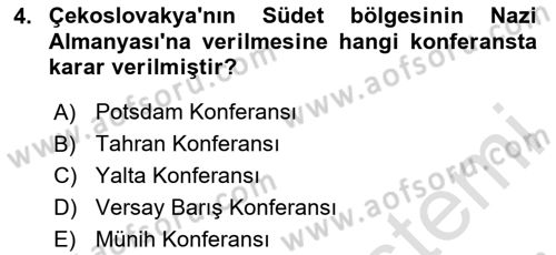 Siyasi Tarih 2 Dersi 2023 - 2024 Yılı (Vize) Ara Sınav Soruları 4. Soru