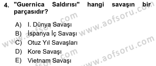 Siyasi Tarih 2 Dersi 2023 - 2024 Yılı Yaz Okulu Sınav Soruları 4. Soru