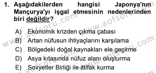 Siyasi Tarih 2 Dersi 2024 - 2025 Yılı (Vize) Ara Sınav Soruları 1. Soru
