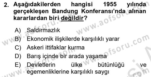 Siyasi Tarih 2 Dersi 2024 - 2025 Yılı (Final) Dönem Sonu Sınav Soruları 2. Soru