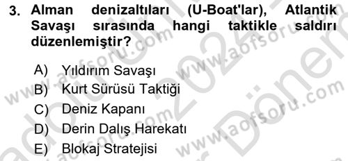 Siyasi Tarih 2 Dersi 2024 - 2025 Yılı (Final) Dönem Sonu Sınav Soruları 3. Soru