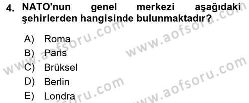 Siyasi Tarih 2 Dersi 2024 - 2025 Yılı (Final) Dönem Sonu Sınav Soruları 4. Soru