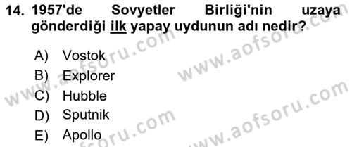 Siyasi Tarih 2 Dersi 2024 - 2025 Yılı Yaz Okulu Sınav Soruları 14. Soru