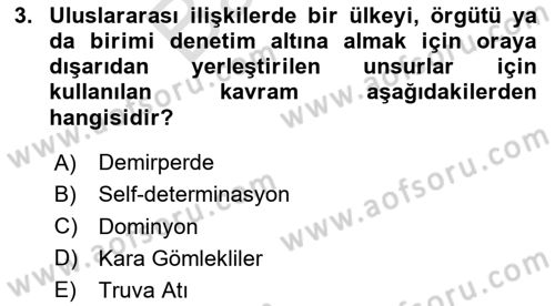 Siyasi Tarih 2 Dersi 2025 - 2026 Yılı (Final) Dönem Sonu Sınav Soruları 3. Soru