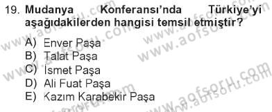 Atatürk İlkeleri Ve İnkılap Tarihi 1 Dersi 2012 - 2013 Yılı Tek Ders Sınav Soruları 19. Soru